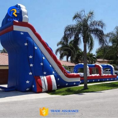 Außen-Wasserrutsche mit USA-Flaggen-Stil und Super-Lang-Slip-Lane