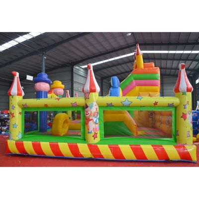OEM akzeptiert Clown Wizard Sprungkasten Rutsche Combo aufblasbare Sprunghaus mit Rutsche