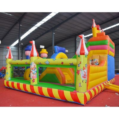 OEM akzeptiert Clown Wizard Sprungkasten Rutsche Combo aufblasbare Sprunghaus mit Rutsche