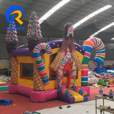 PVC aufblasbarer Aussteiger Süßigkeiten Spielplatz Thema Springen Sprungburgen mit Reparatur-Kits