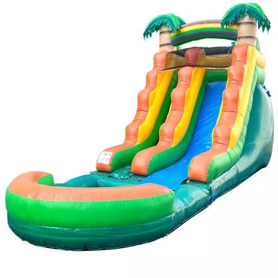 Outdoor Gelegenheit Graue aufblasbare Wasserrutsche mit drei Bogen Sprung und Pool