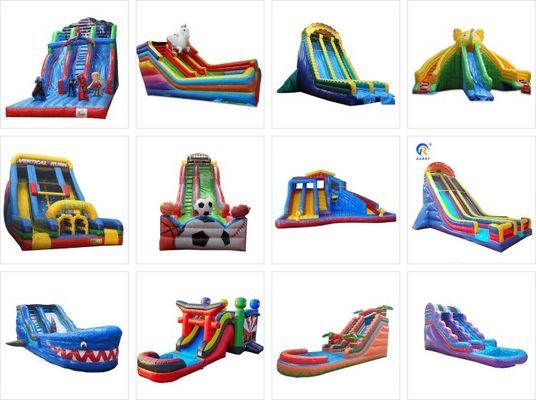 EN71/EN14960/CE Zertifiziertes aufblasbares Wasserrutschen-Spielzentrum für Kinder im Freien