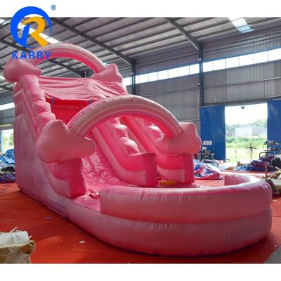 Portable Pure Pink Water Slide Aufblasbar mit Pool Sprunghaus Sprungsprung Schloss