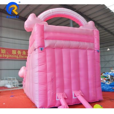 Portable Pure Pink Water Slide Aufblasbar mit Pool Sprunghaus Sprungsprung Schloss