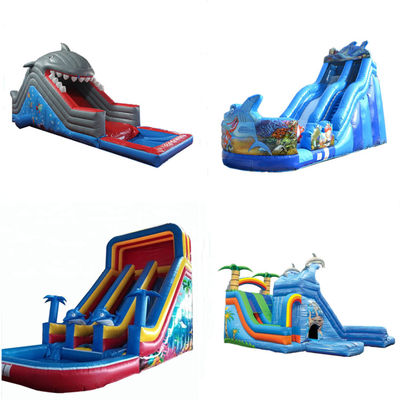 5*11*6m aufblasbarer Wasserrutscher mit Pool und Leiter