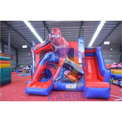 Kinder-Lieblings-Superheld Red Spider Man Aufblasbares Sprunghaus mit Schieberegler