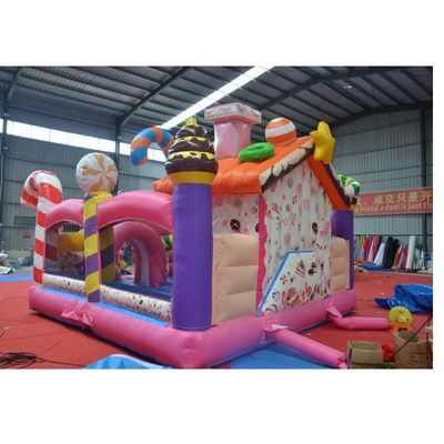 Amusement Aufblasbare Türsteher mit Slide Kids Spiel Süßigkeiten Mädchen Rosa Thema Sprung Schloss