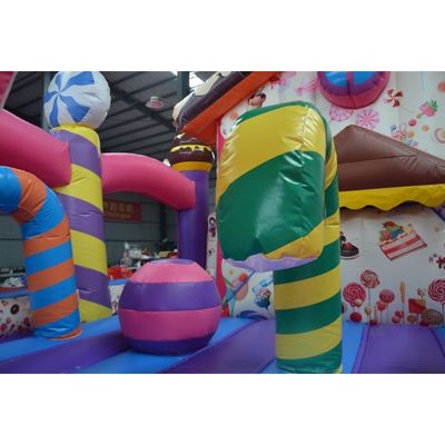 Amusement Aufblasbare Türsteher mit Slide Kids Spiel Süßigkeiten Mädchen Rosa Thema Sprung Schloss