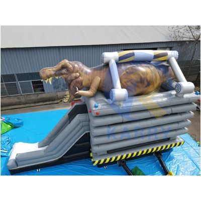 Unisex Kinder Outdoor Spielplatz Aufblasbare Hüpfburg Dinosaurierburg mit Rutsche