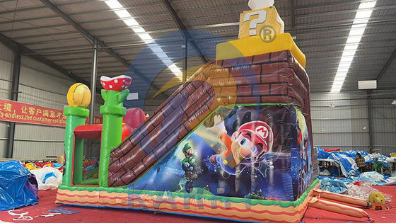 Sprung-Sprungrutsche mit Reparatur-Kits kommerzielle PVC aufblasbar Mario Fun City Park