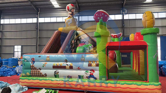 Sprung-Sprungrutsche mit Reparatur-Kits kommerzielle PVC aufblasbar Mario Fun City Park