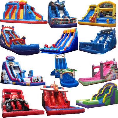 Wasserhaus Garten Mini Bounce Pvc Mario Freistehendes Pool Zeichentrickfigur Aufblasbares Bounce House mit Rutsche