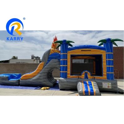 Unterhaltungsstücke Aufblasbarer Wasserrutsche Sprungburg mit Rutsche und Pool