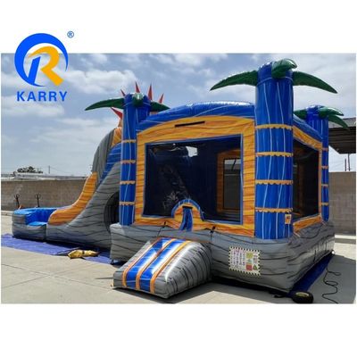 Unterhaltungsstücke Aufblasbarer Wasserrutsche Sprungburg mit Rutsche und Pool