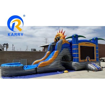 Unterhaltungsstücke Aufblasbarer Wasserrutsche Sprungburg mit Rutsche und Pool