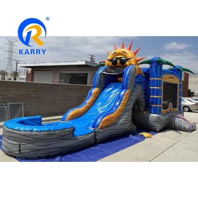 Unterhaltungsstücke Aufblasbarer Wasserrutsche Sprungburg mit Rutsche und Pool