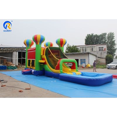 Aufblasbare Aussteiger-Rutsche Combo Romantischer Ballon-Design zum Springen und Schwimmen Spaß