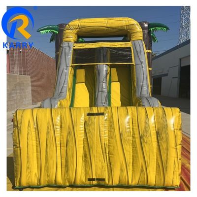 Anpassbares Big Palm Tree Bouncy Castle Slide Combo mit Air Pool und Blaser enthalten