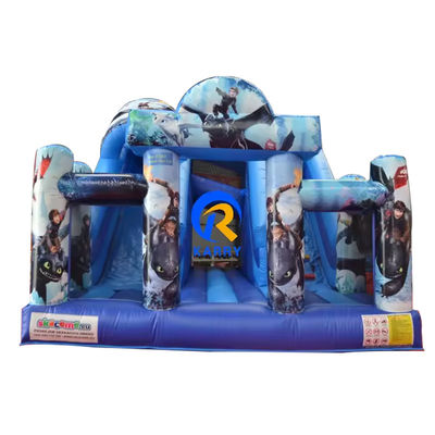 Kommerzielle aufblasbare Doppelspur-Rutsche mit Blower Dragon Bouncer und Rutschkombination