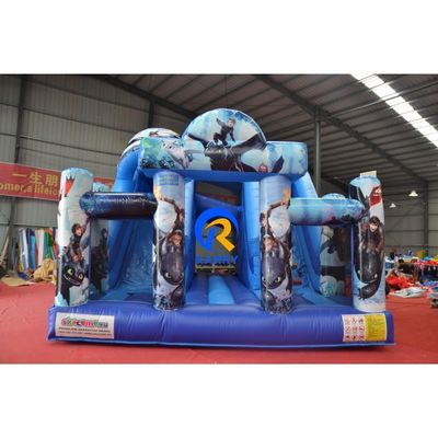 Kommerzielle aufblasbare Doppelspur-Rutsche mit Blower Dragon Bouncer und Rutschkombination