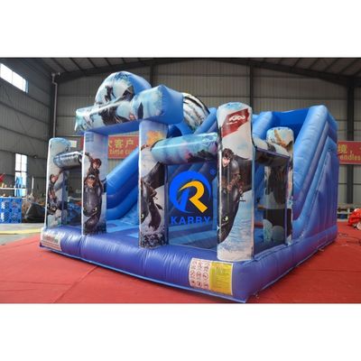 Kommerzielle aufblasbare Doppelspur-Rutsche mit Blower Dragon Bouncer und Rutschkombination