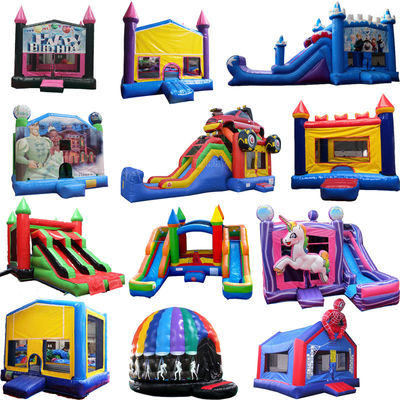 Kommerzielle aufblasbare Doppelspur-Rutsche mit Blower Dragon Bouncer und Rutschkombination