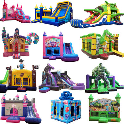 Kommerzielle aufblasbare Doppelspur-Rutsche mit Blower Dragon Bouncer und Rutschkombination