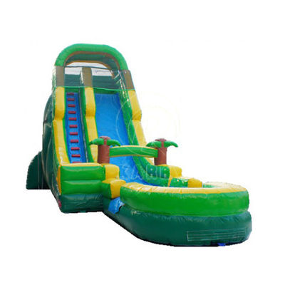 PVC-Palmbaum Hinterhof Lange Rutsche Aufblasbare Wasserrutsche für 5-10 Passagiere Party Spaß