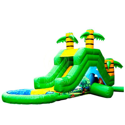 PVC-Palmbaum Hinterhof Lange Rutsche Aufblasbare Wasserrutsche für 5-10 Passagiere Party Spaß