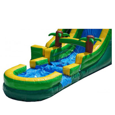 PVC-Palmbaum Hinterhof Lange Rutsche Aufblasbare Wasserrutsche für 5-10 Passagiere Party Spaß