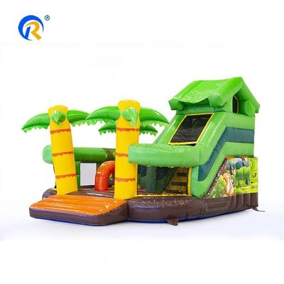 Interaktives Kinderspiel Hawaiian Style Palmbaum Sprunghaus mit Wasserrutsche
