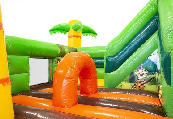 Interaktives Kinderspiel Hawaiian Style Palmbaum Sprunghaus mit Wasserrutsche