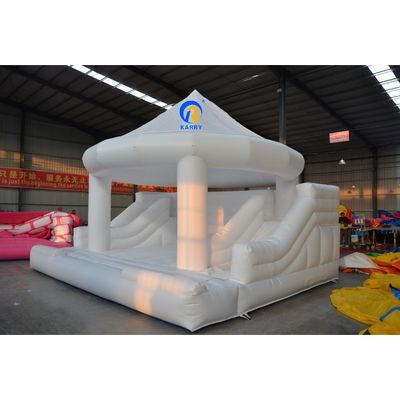 Aufblasbare Weiße Kuppel Hochzeitsfeier Hüpfburg mit Doppelspur White Bounce House