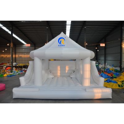 Aufblasbare Weiße Kuppel Hochzeitsfeier Hüpfburg mit Doppelspur White Bounce House