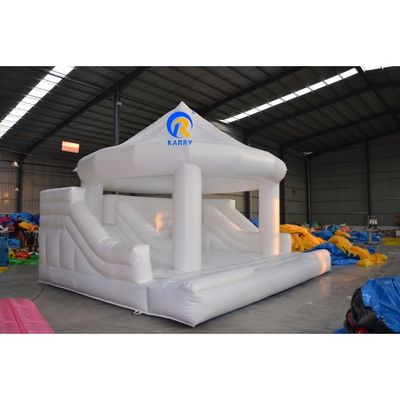Aufblasbare Weiße Kuppel Hochzeitsfeier Hüpfburg mit Doppelspur White Bounce House