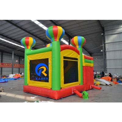 PORTABLE 5 in 1 Regenbogenballon aufblasbare Sprungburg mit Rutsche und Trampolin