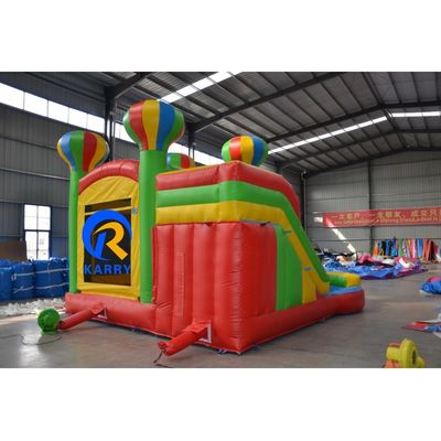 PORTABLE 5 in 1 Regenbogenballon aufblasbare Sprungburg mit Rutsche und Trampolin