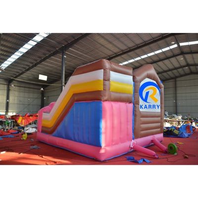 Kinder Outdoor-Spielplatz Aufblasbare PVC-Candy-Haus Sprunghaus Combo Wasserrutsche