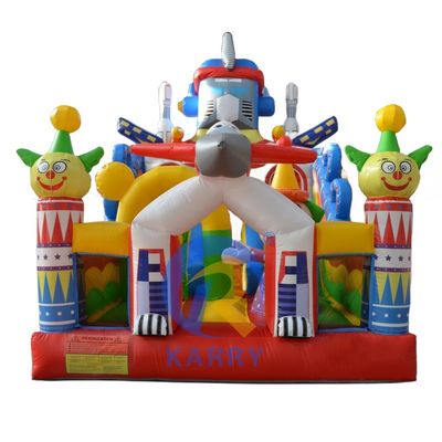 Unisex kommerzielle aufblasbare Roboter Schloss Rutsche Combo mit kleinen Raketen Tor Jumper