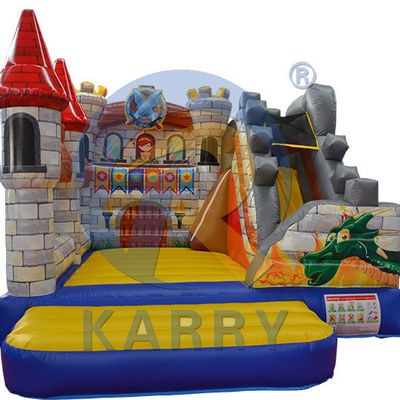 5x4m 18*16ft Blauer Dinosaurier Sprungkasten Rutschkombo mit professionellem OEM-Service
