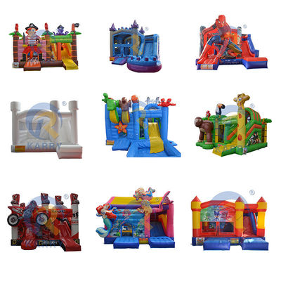 5x4m 18*16ft Blauer Dinosaurier Sprungkasten Rutschkombo mit professionellem OEM-Service