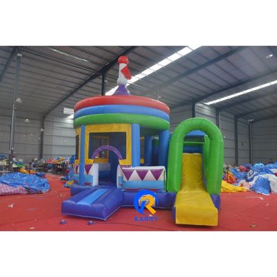 Gelbes Schloss Rutschen Combo Kinder Aufblasbare Outdoor Karussell Erwachsene Springer Kuppel Zelt