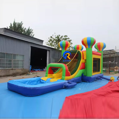 Kinder-PVC-Platten aufblasbare Schloss-Rutsch-Set mit bunten Ballons und Sprunghaus