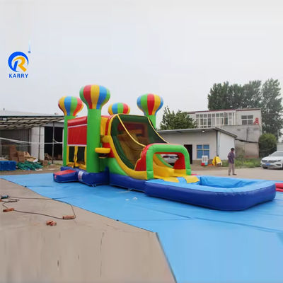 Kinder-PVC-Platten aufblasbare Schloss-Rutsch-Set mit bunten Ballons und Sprunghaus