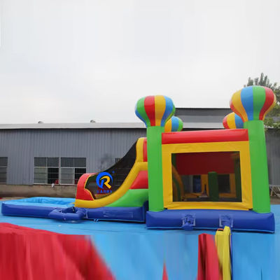 Kinder-PVC-Platten aufblasbare Schloss-Rutsch-Set mit bunten Ballons und Sprunghaus