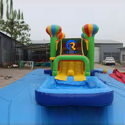 Kinder-PVC-Platten aufblasbare Schloss-Rutsch-Set mit bunten Ballons und Sprunghaus