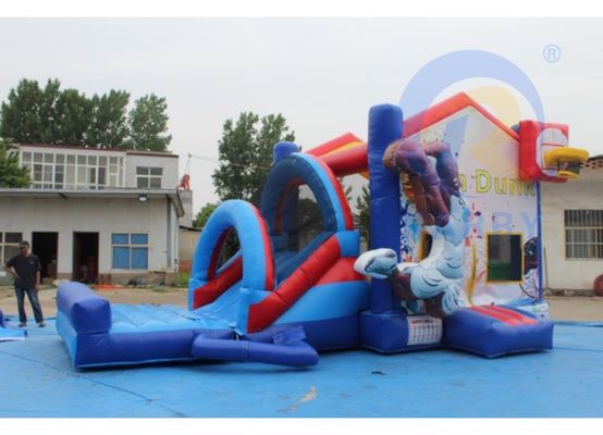 PORTABLE PVC Basketball Vergnügungspark Springen Hüpfburg mit Rutsche 14 Jahre auf