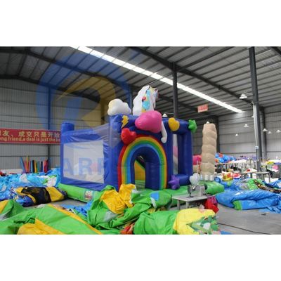 Unisex PVC aufblasbare Sprungkombination mit Rutsche und Einhorn Schloss aufblasbare Sprung