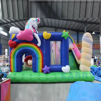 Unisex PVC aufblasbare Sprungkombination mit Rutsche und Einhorn Schloss aufblasbare Sprung