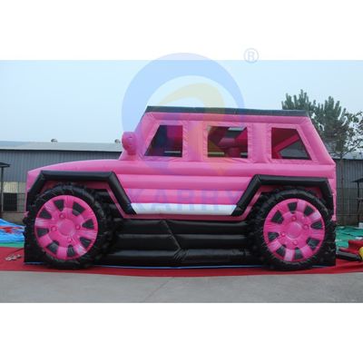 Pink aufblasbare Jeep Schloss Rutschkombination Bouncer SUV Sprung Schloss mit Blaser
